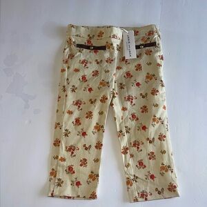 Janie and Jack Girls size 3 NEW Cream Floral Kids Pants NWTS